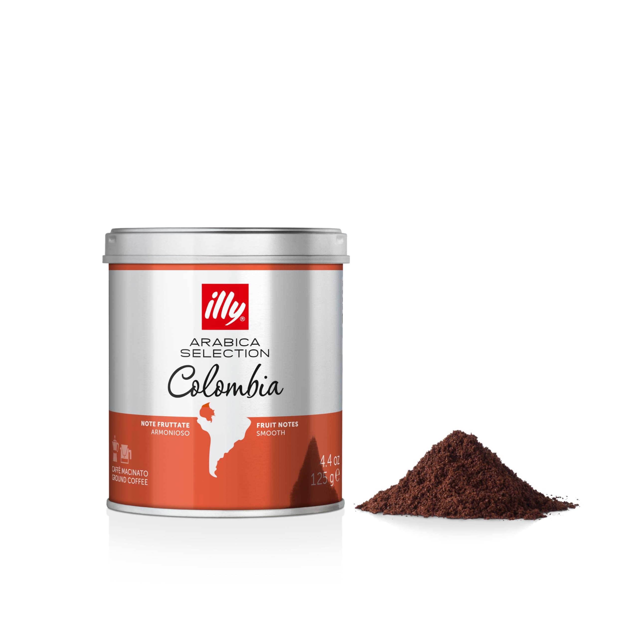 Colombia Ground Coffee, Medium Roast, Single Origin, 100% Arabica, Coarse Grind for Cafetiere & Filter Coffee, Suitable for Drip Coffee Makers, 125g Tin