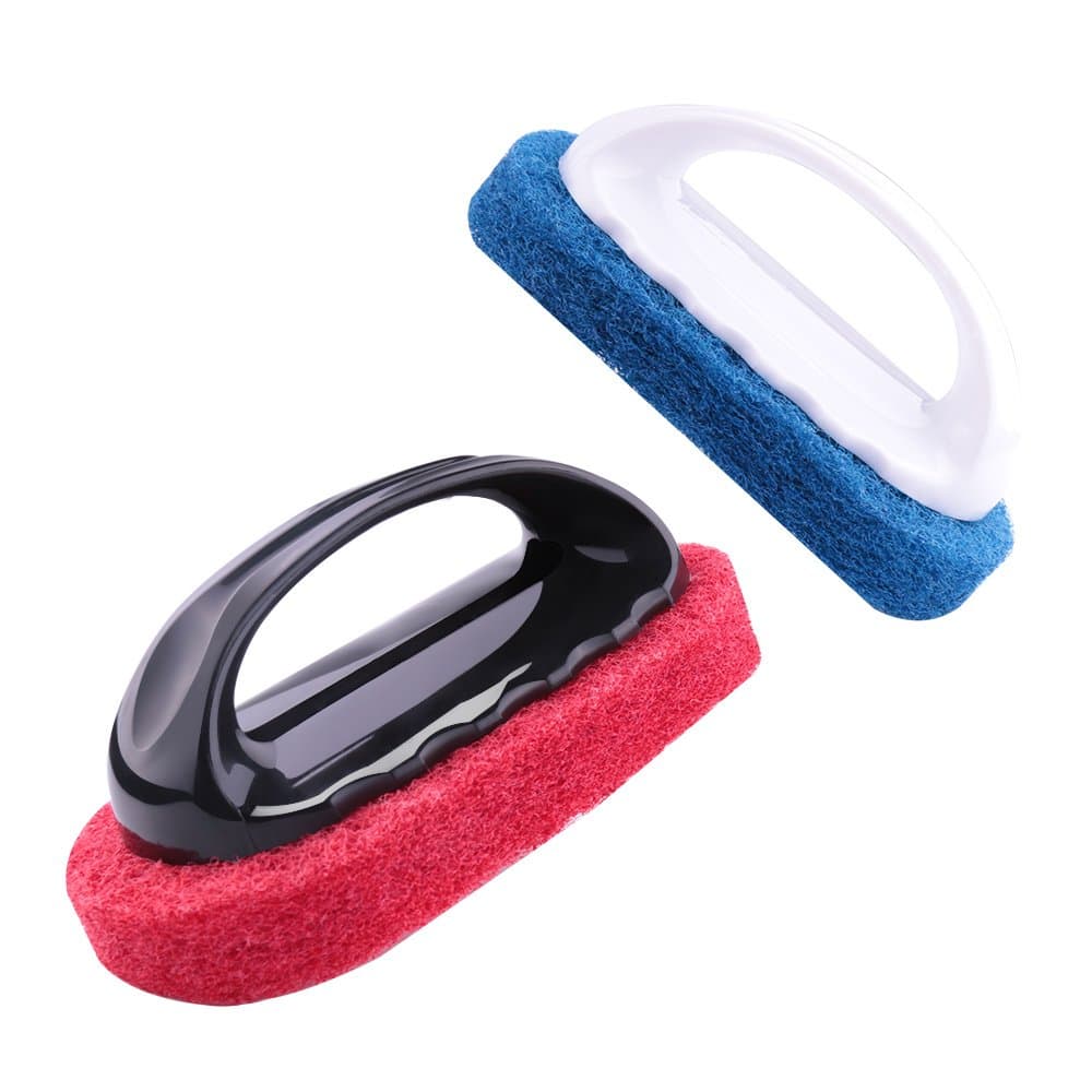 Kitchen Sponge Pool Brushes Bathtub Scrub Brush Kitchen Scrub sponges Bathroom Scrubber Shower Brush Cleaning Handle Sponge Cleaning Set of 2