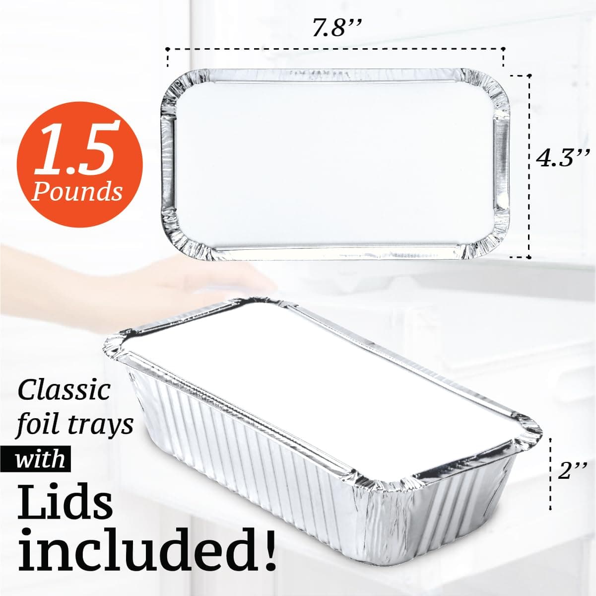 55 Pack – Loaf Pans with Lids, Aluminum Loaf Pans, Bread Pans, Meatloaf Pans l Cake Pan, Foil Loaf Pans, Disposable Aluminum l Tin Pans, 650 ml capacity – Size 7.8’’x4.3’’x2’’ by Spare Essentials