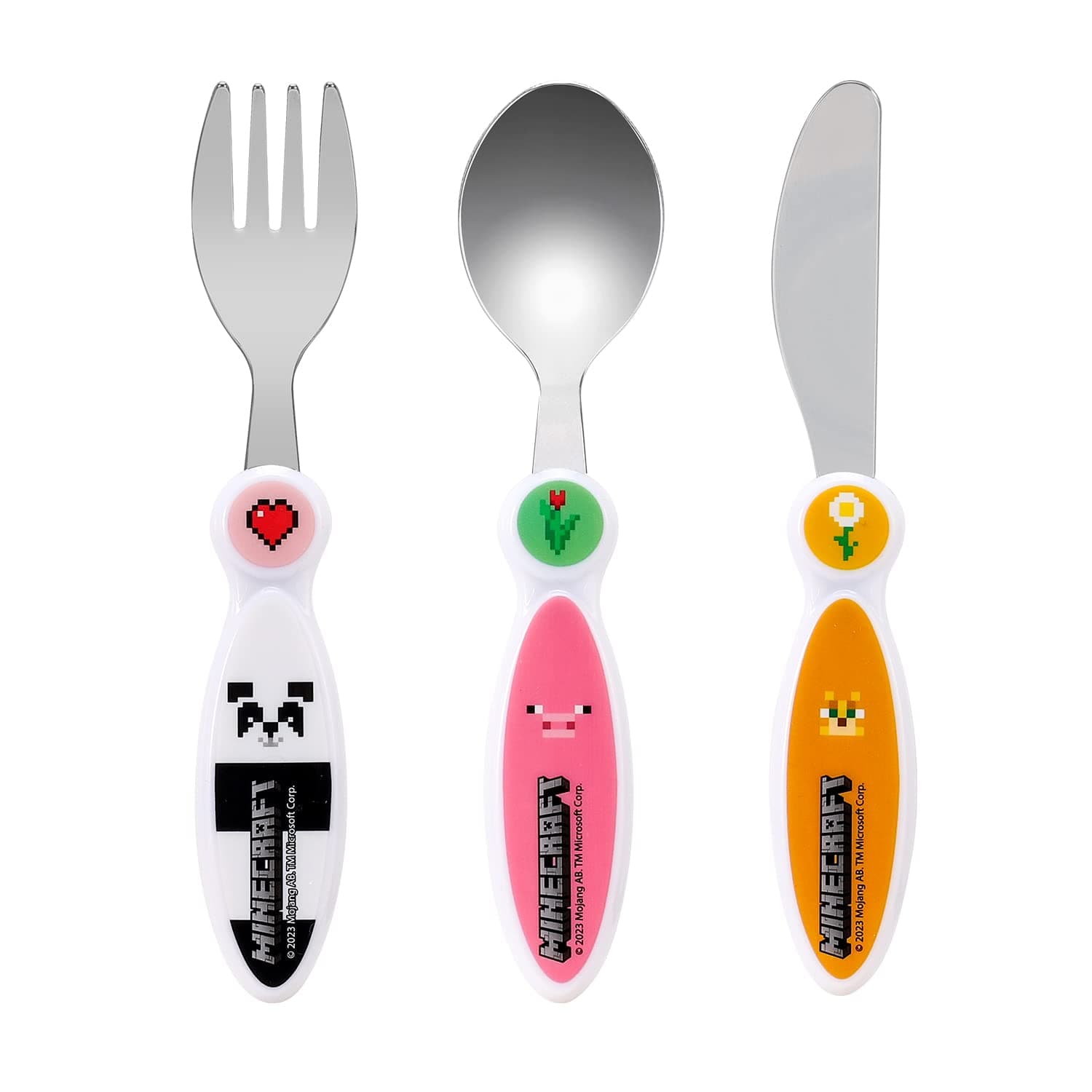 Minecraft Children's Kids 3pcs Cutlery Set - Knife/Fork/Spoon