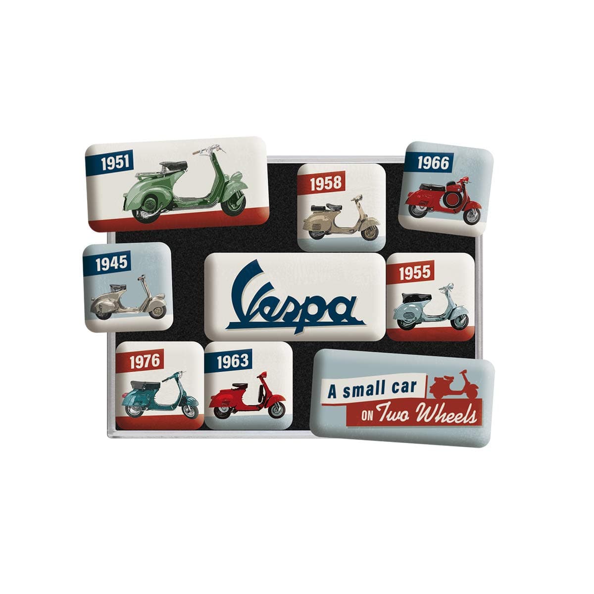 Nostalgic-Art 83110 Vespa - Model Chart, Magnet Set (9pcs)