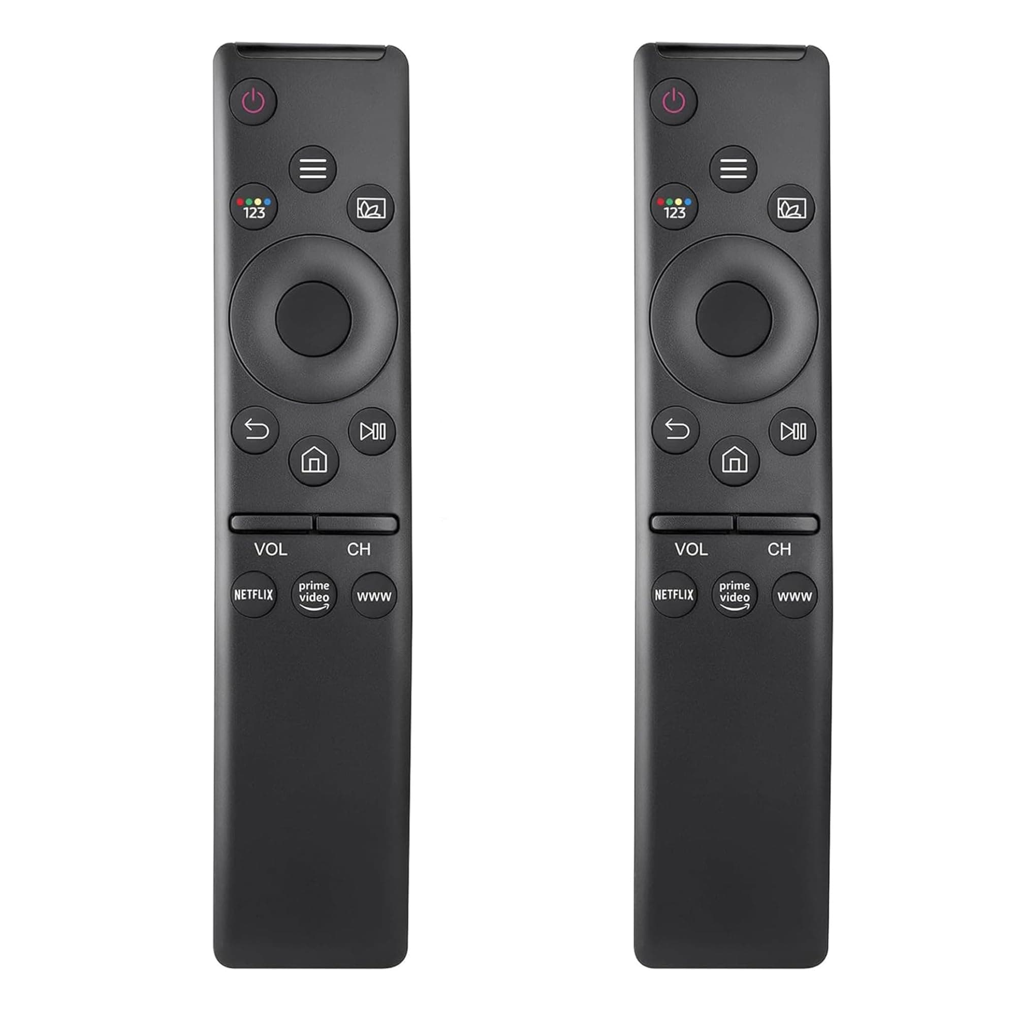 (2 Packs) Universal Remote Control for All Samsung TV LED QLED UHD SUHD HDR LCD Frame Curved Solar HDTV 4K 8K 3D Smart TVs, with Buttons for Netflix, Prime Video, WWW
