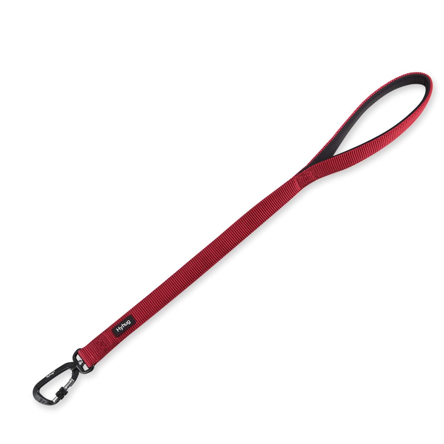 Hyhug Pets 24 Inches Durable Short Leash with Neoprene Soft Handle and Lightweight Aviation Aluminium Clip Lead- for Daily Use Walking and Professional Training. (Red)