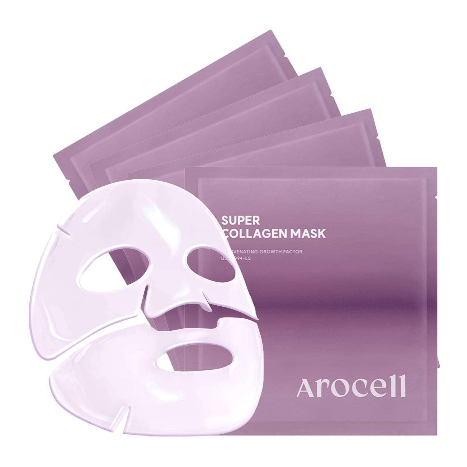 AROCELL Super Collagen Overnight Hydrogel Mask with Retinol & Stem Cell | Firming, Lifting, Plumping, Long-Lasting Glow | Korean Glass Skin Care | 43g x 4
