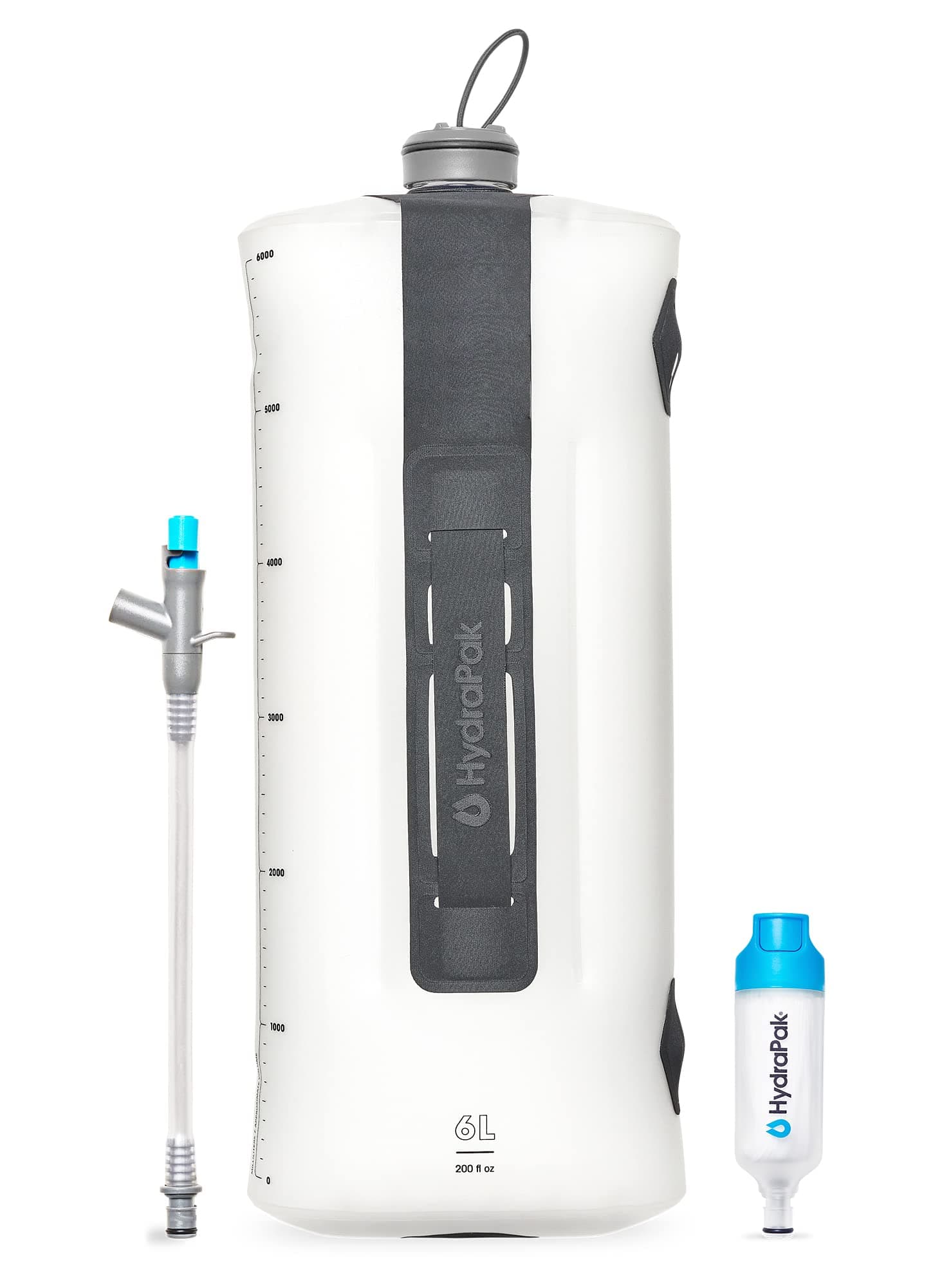 HydraPak Seeker+ - Collapsible Water Filtration & Storage (6L) - BPA & PVC Free, Hydration Reservoir Bag, Leak Proof, Lightweight