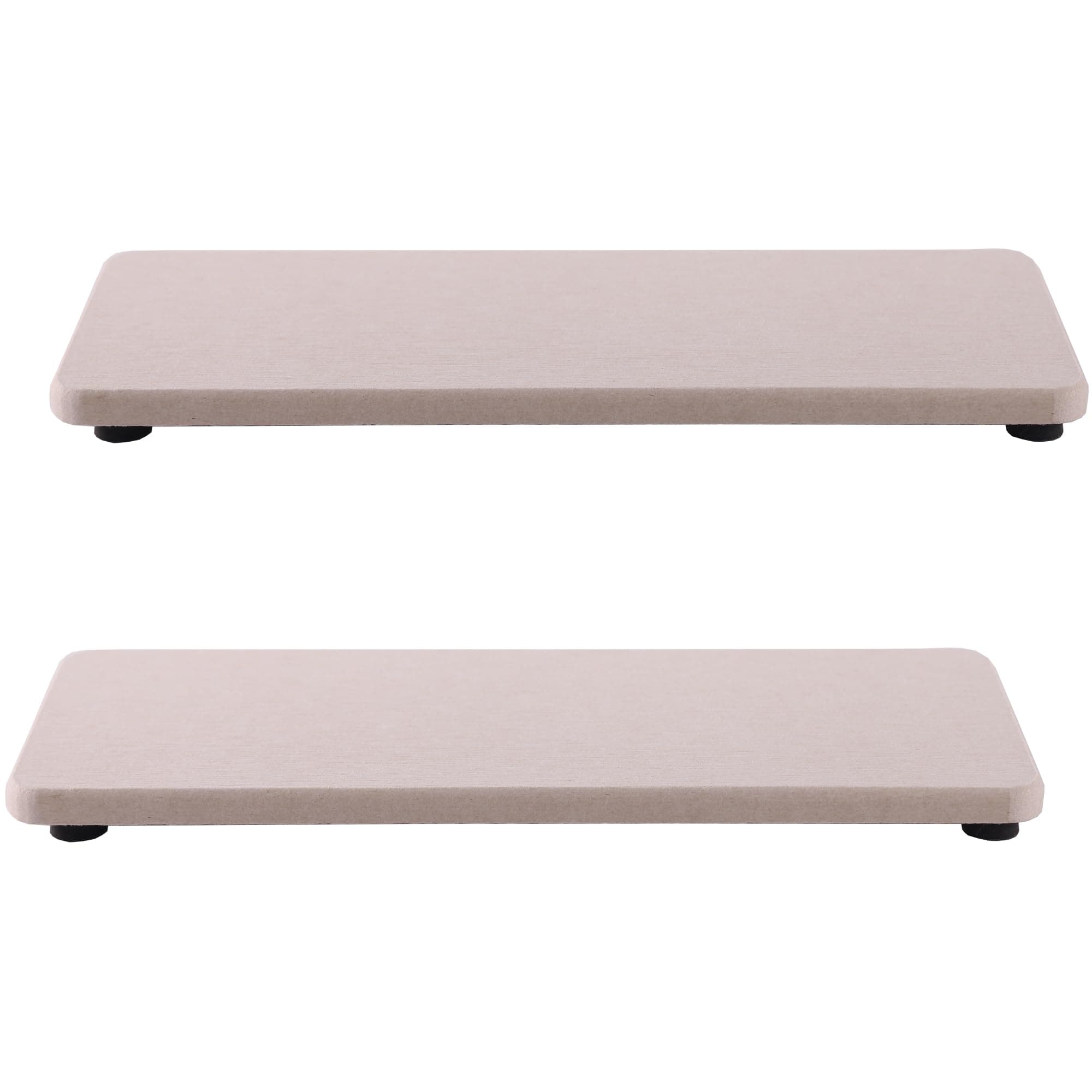2 Pcs Water Absorbing Stone Trays, Kitchen/Bathroom Sink Soap Dish, Diatomite Tray Used for Hand Soap & Cosmetic Bottles in The Modern Home, 3.15" W x 8.7" L, Light Gray