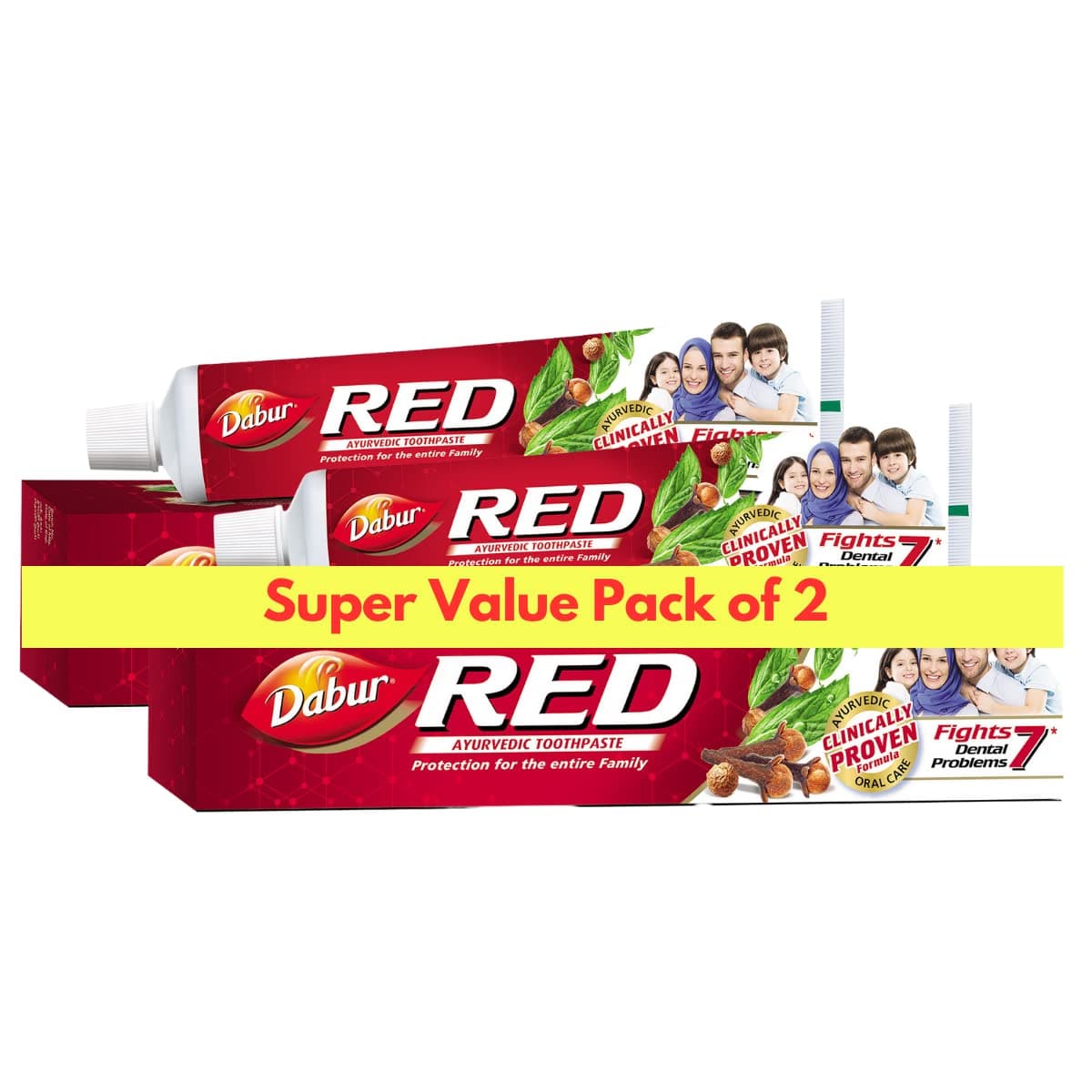 Red Ayurvedic Toothpaste for Teeth & Gums (2x200g) | Enriched with Potent Ayurvedic Ingredients | For Healthy Gums & Strong Teeth | Super Value Pack of 2