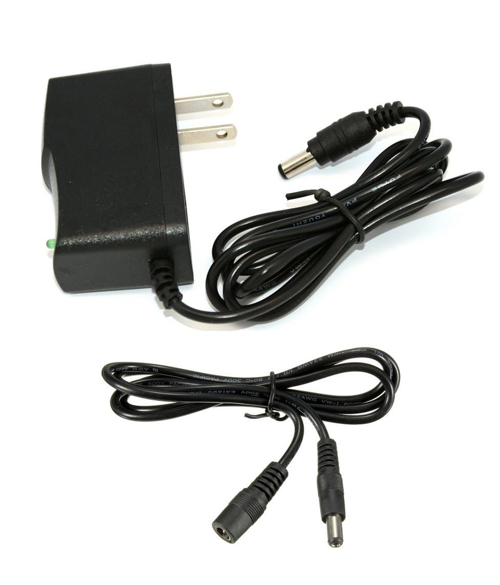 DC 9V 1A Power Supply with 5.5MM x 2.1MM Plug, Includes 3 Foot Extension Cable