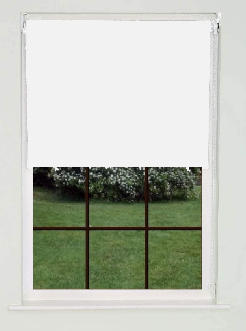 Roller blinds Thermal Blackout Roller blind - Trimmable UV Protection Child Safe Home Office Window Blinds Easy Fit Room Darkening shades White Blind 150cm wide x 210cm drop