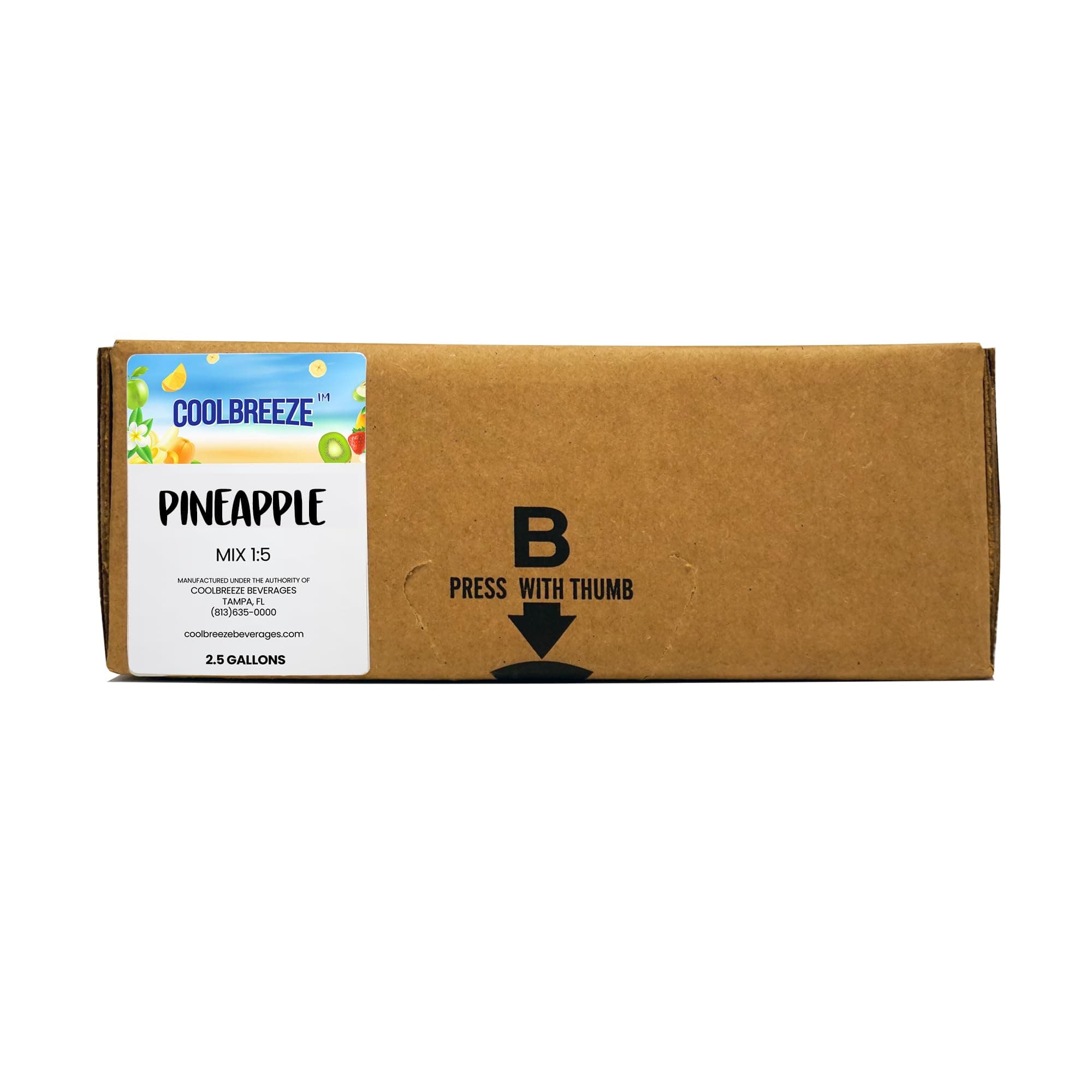 Coolbreeze Beverages Pineapple Juice Concentrate – 2.5 Gallon Bag in Box (BIB) – Ready to Use, Shelf-Stable – Juice Syrup for Fountain or Foodservice Use