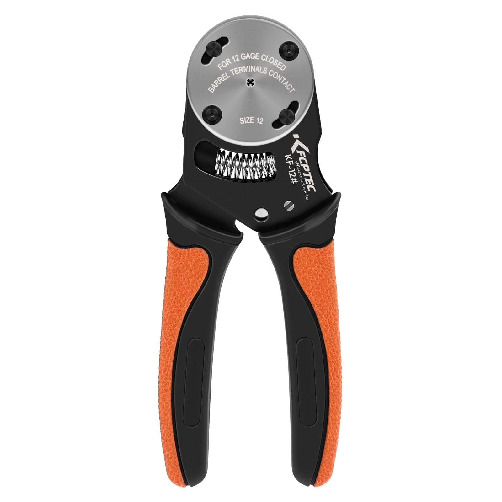 KF CPTEC Closed Barrel Crimper 4-Way Indent, 8-Impression Crimper for Deutsch Solid Contacts – Compatible with DT Series – Gauge 12