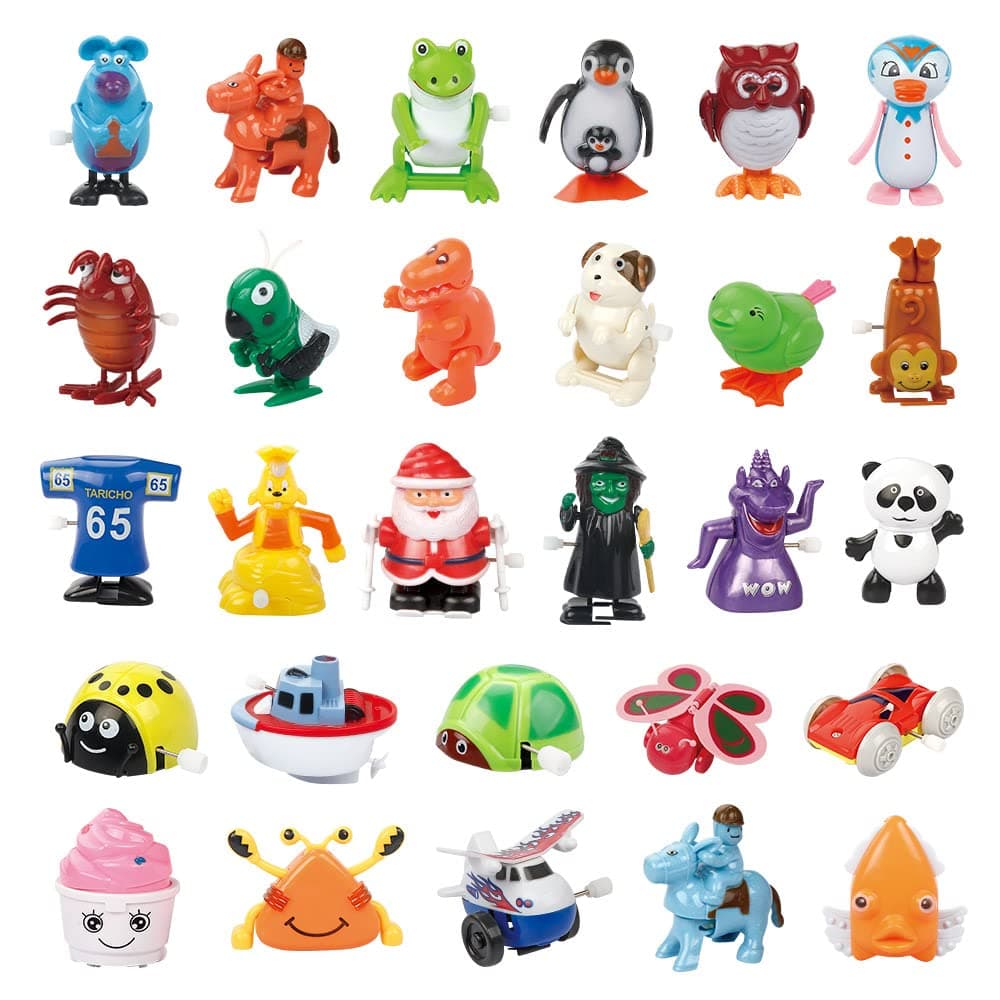 28 Pieces Assorted Wind-up Toys for Kids, Wind Up Animals Bulk Flipping Walking Jumping Swimming Clockwork Toys for Kids Clossroom Party Favors, Birthday Gifts
