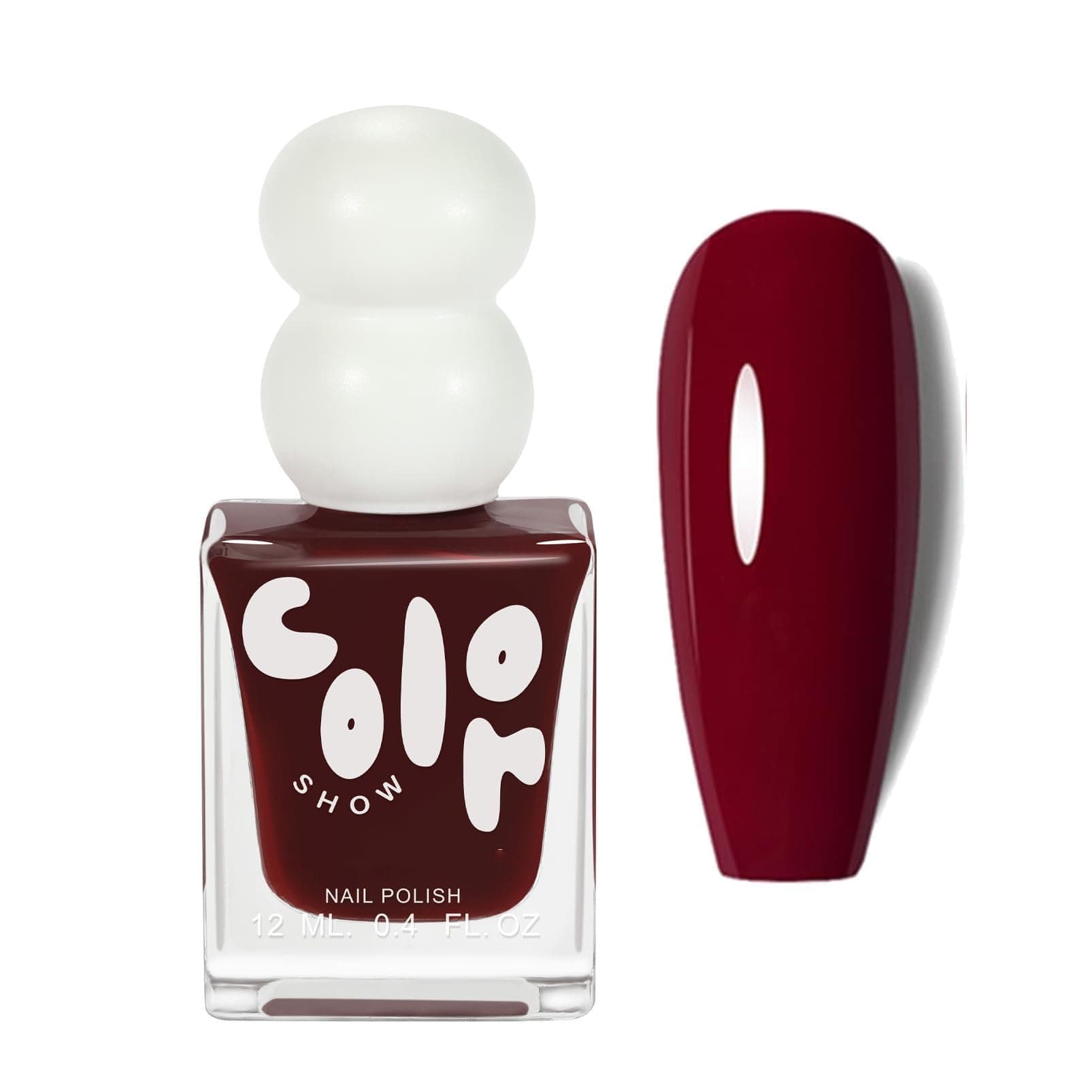 Red Nail Polish, Cherry Nail Varnish, Water-Based Low Odor Formula, Wine Red Gel Polish, Non-Toxic, Chip Resistant Nail Lacquer for Women Summer 10ML