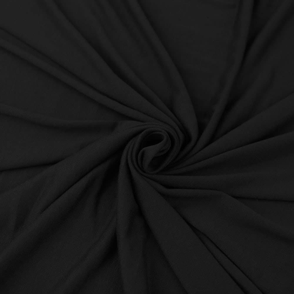 FabricLA Cotton Spandex Jersey Fabric - 10 oz, 4-Way Stretch, 60" Inch Wide by The Yard – Skirts, Tops, T-Shirts - Black, 1 Yard