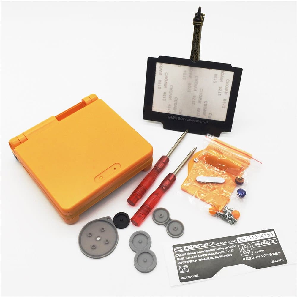 Replacement Housing Shell Compatible for Gameboy Advance SP GBA SP shell Case With Screen and buttons (orange)