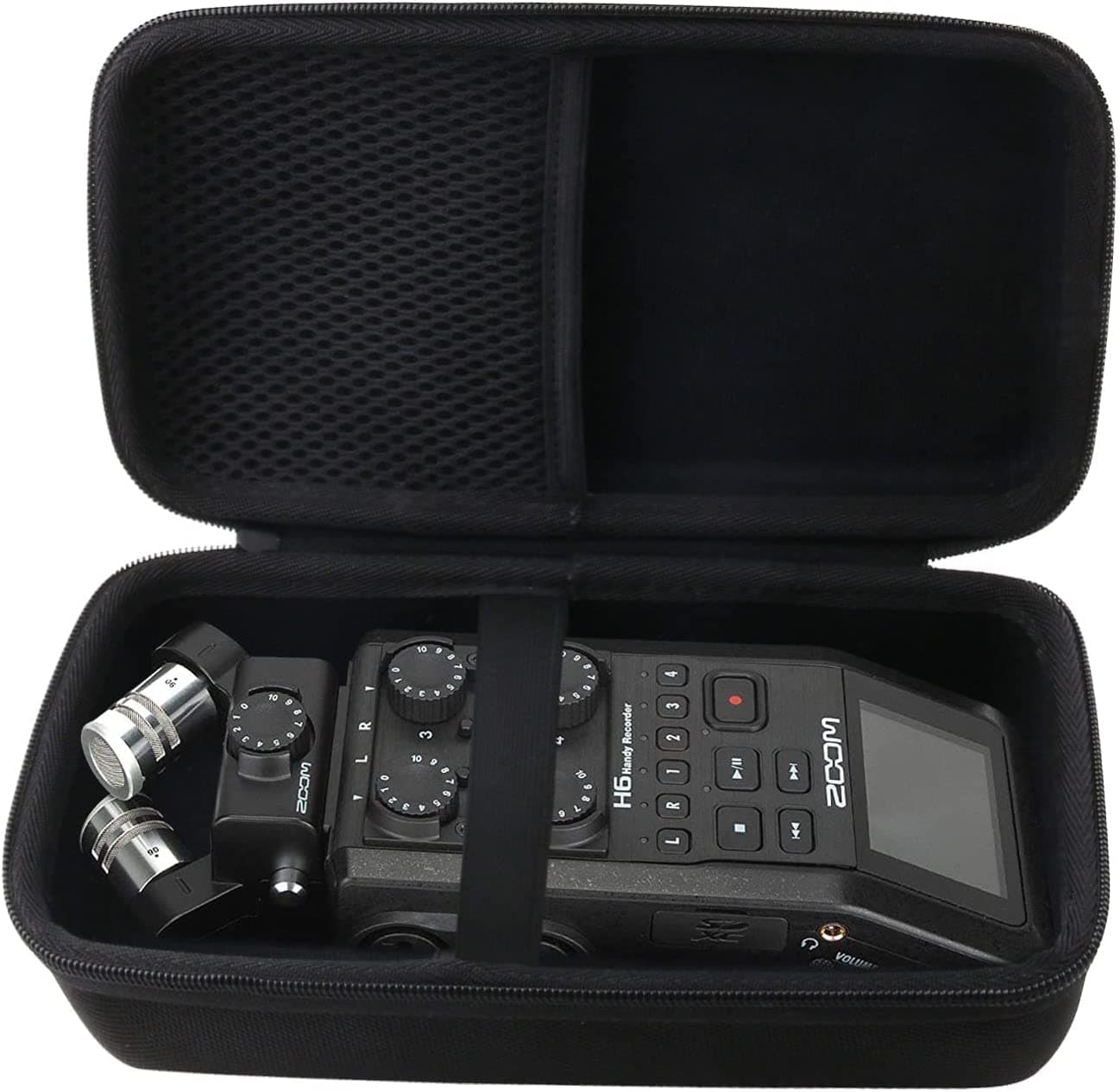 EVA Hard Carrying Case Compatible with Zoom H6 Portable Studio Handy Recorder Case., Black, Travel