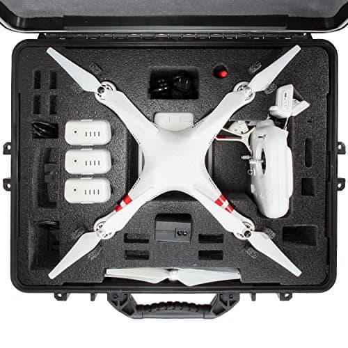 Armor DJI Phantom 3 Hard Case. Military Spec, Waterproof and Airtight, Carrying Case with Foam for DJI Quadcopter and Gopro Accessories (Black)