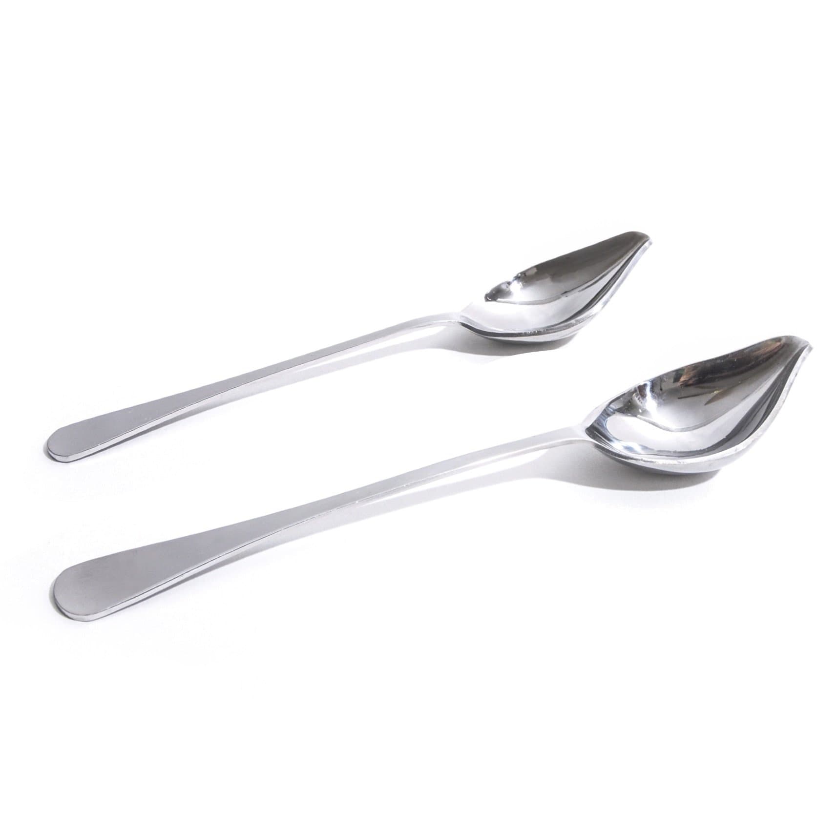 Professional Culinary Saucier Decorating Spoons 2-piece Plating Kit for Precision Drawing with Sauces Stainless Tapered Spouts