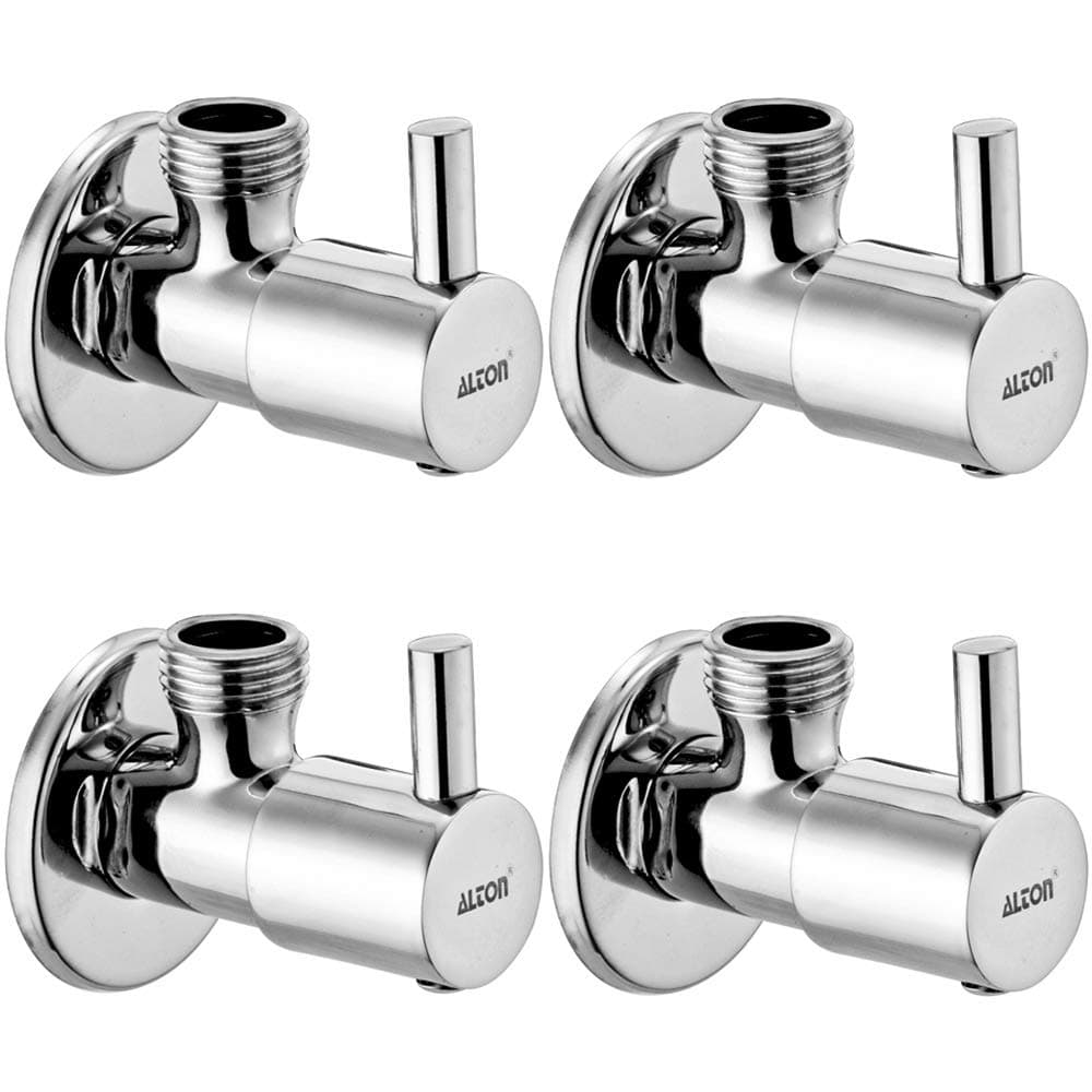 ALT2025, Brass Angle Valve With Wall Flange, Chrome (4-Piece Set)