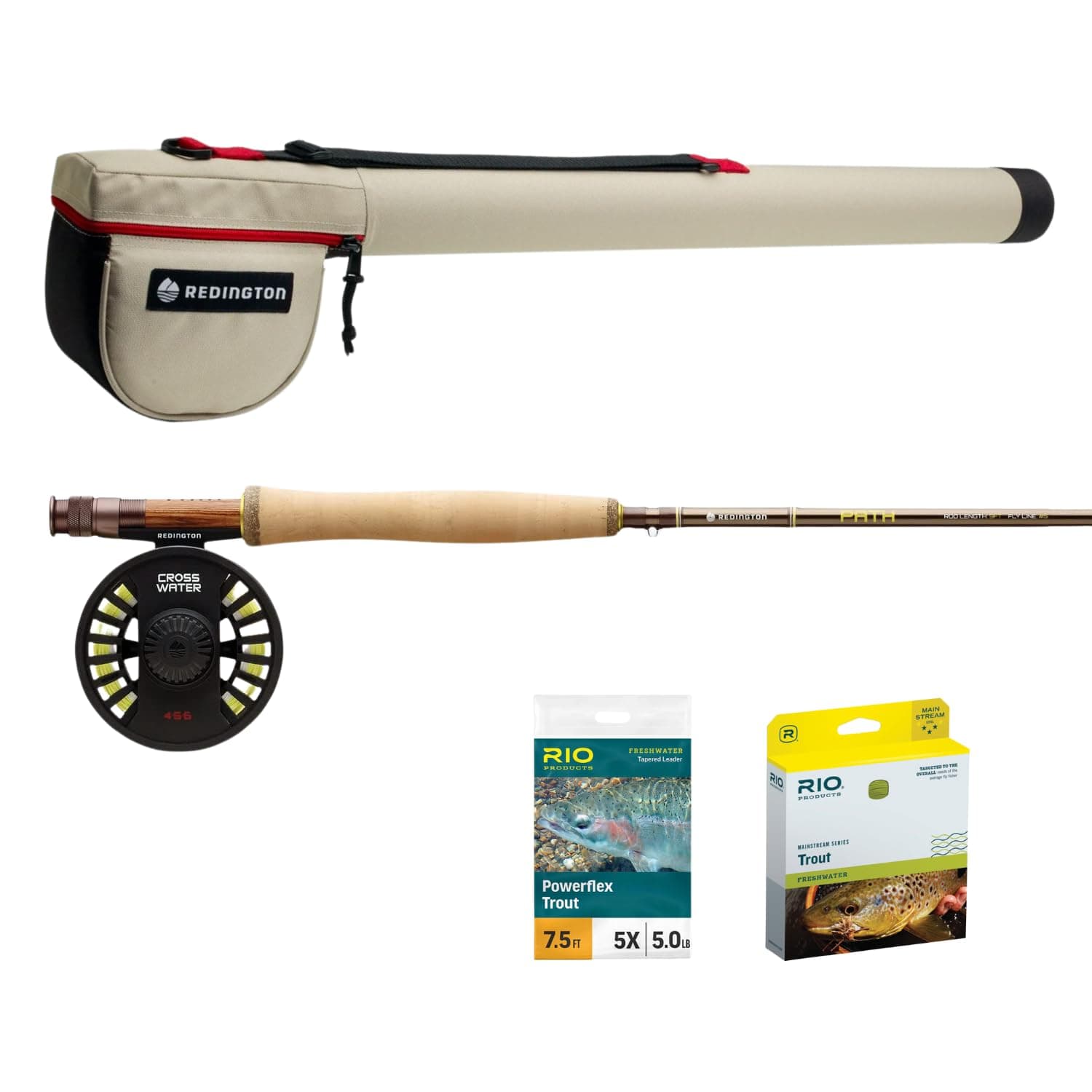 Redington Path Fly Rod Combo Kit with Pre-Spooled Crosswater Reel, Medium-Fast Action Rod
