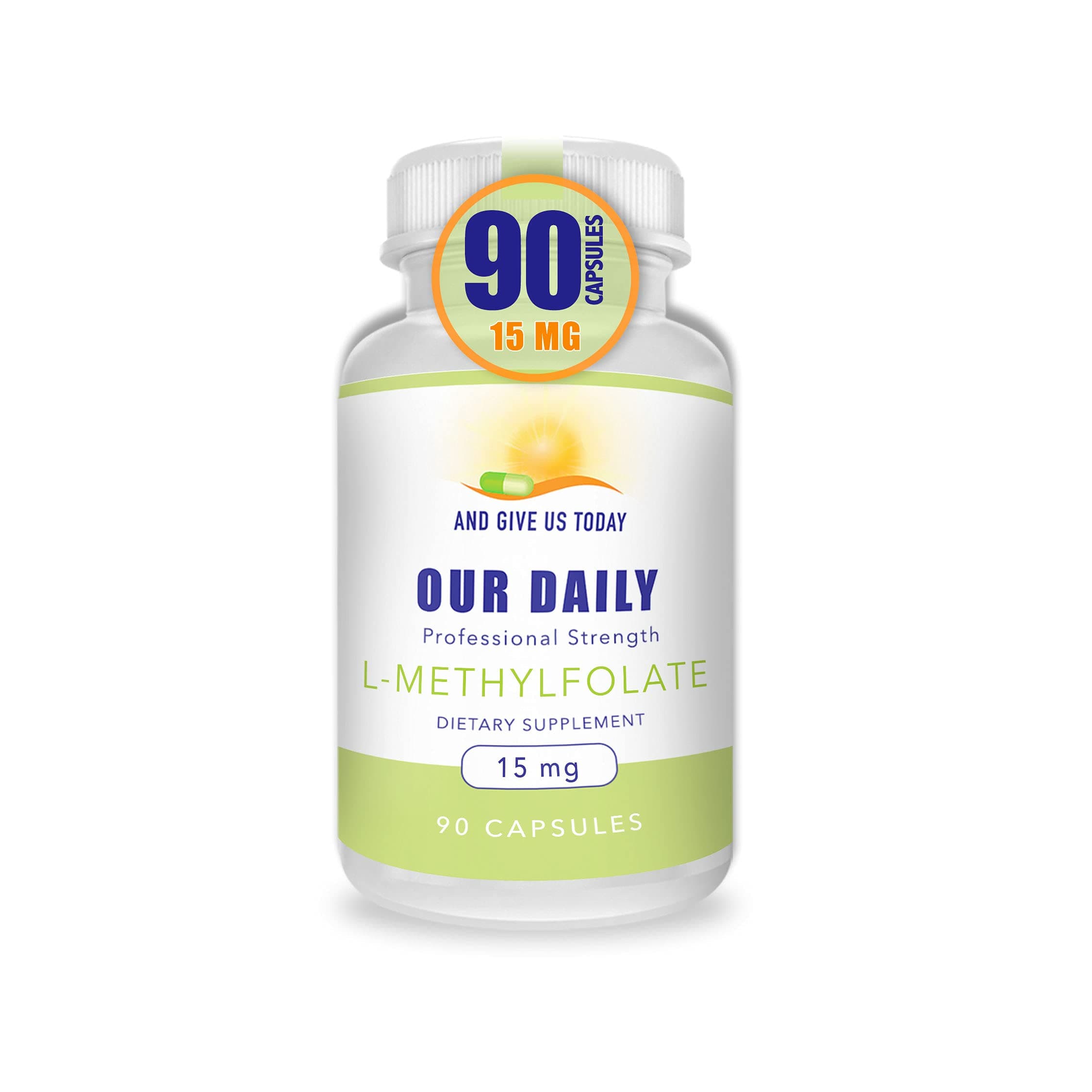 - Our Daily Vites L-Methylfolate 15mg/15,000mcg – Active 5-MTHF Folate Supplement – High Potency Methyl Folate – Supports Energy & Overall Wellness – Vegan, Non-GMO Capsules – 90 Servings