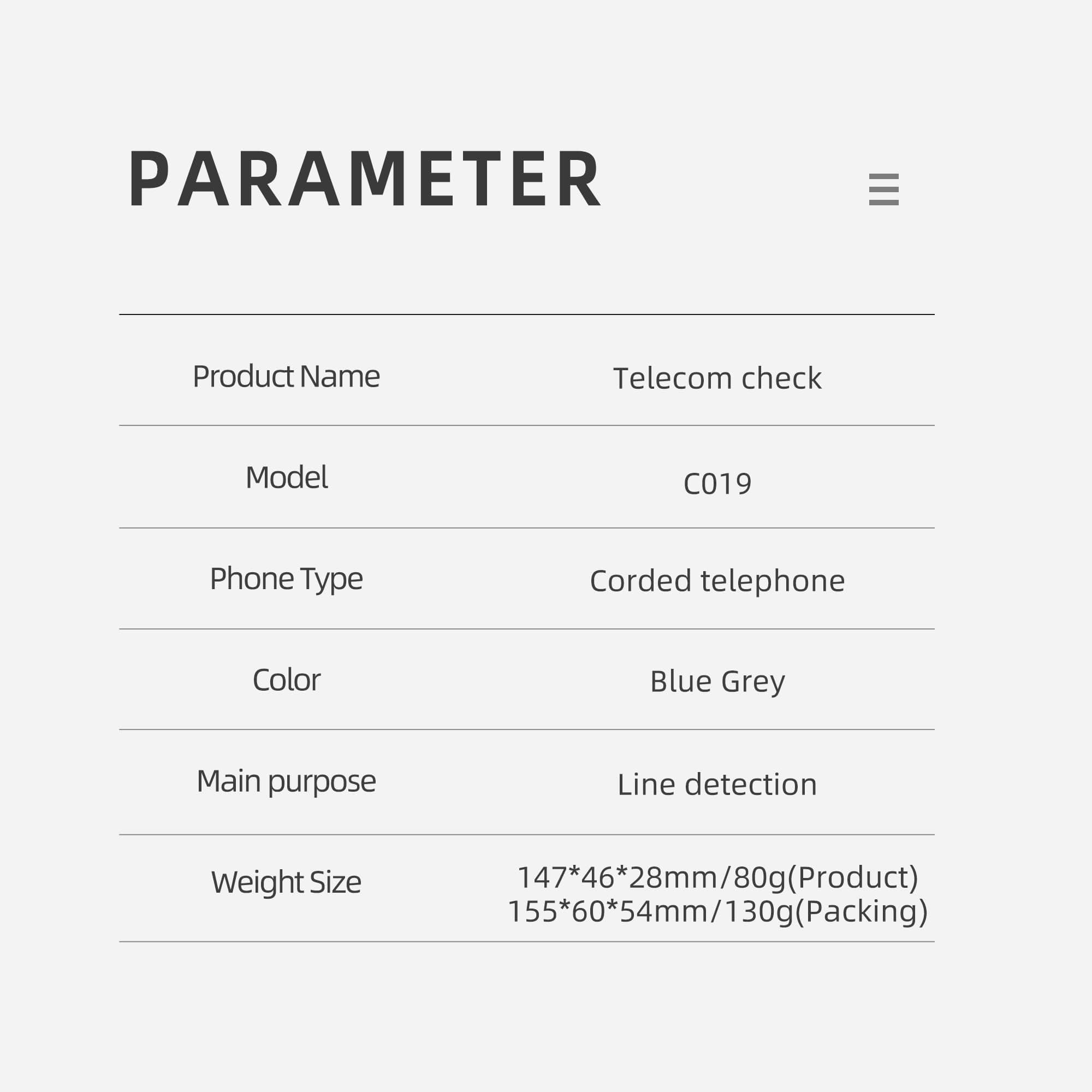 Cruiser C019 Telephone Phone Line Network Cable Tester Butt Test Tester Lineman Tool Cable Set with Connectors and Joiner