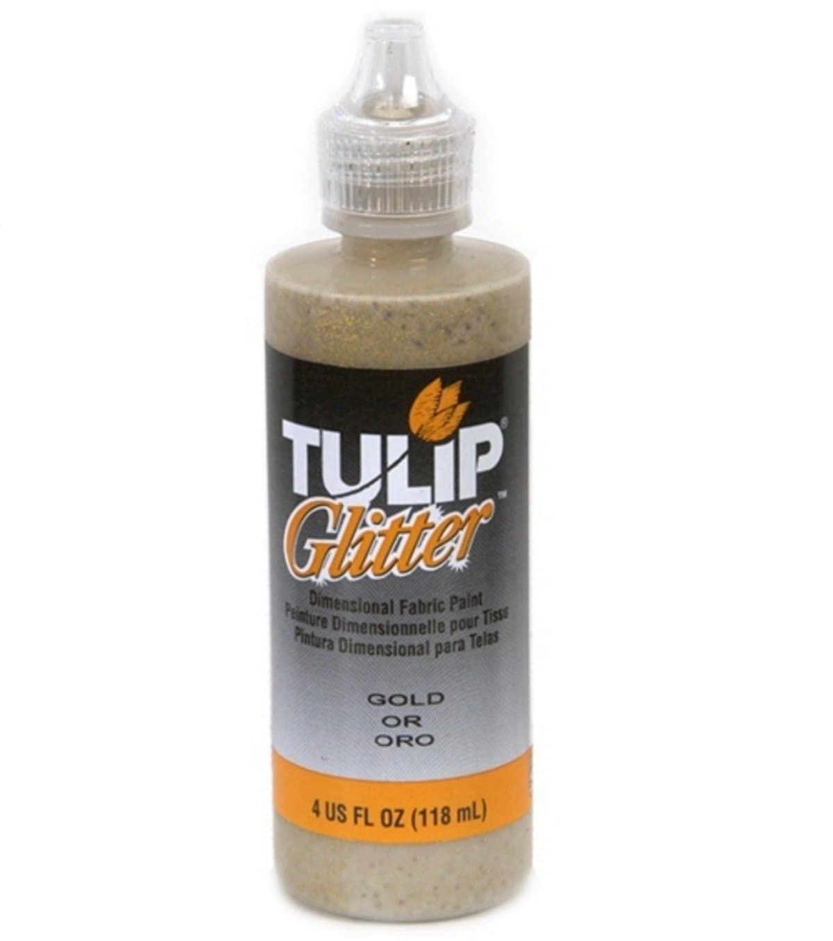 jbr1318 Glitter Fabric Paint 4 Ounces-Gold