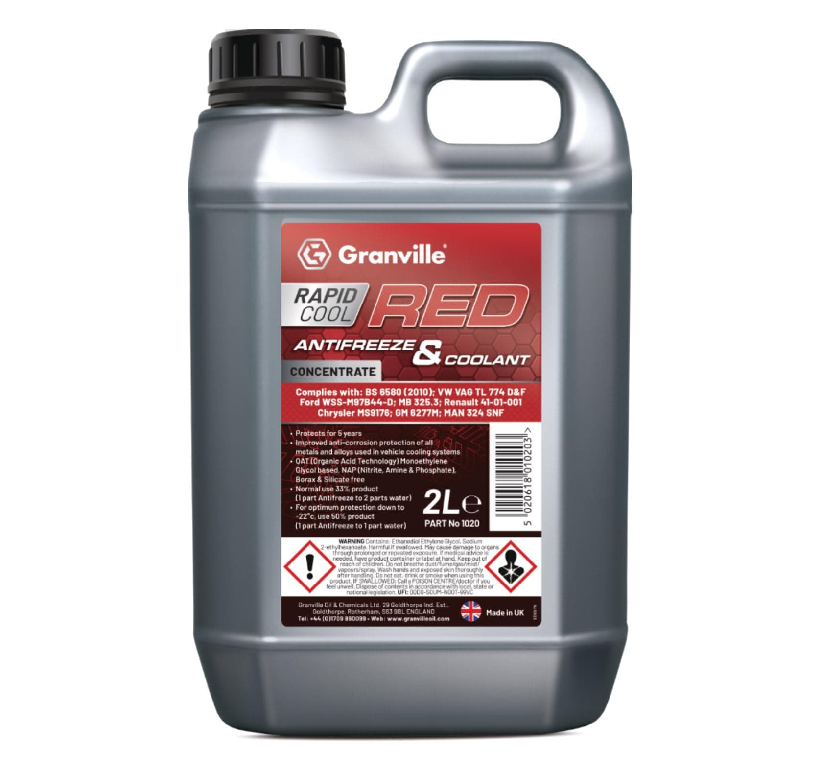 Rapid Cool Red Anti Freeze - Concentrate - 2 Litre