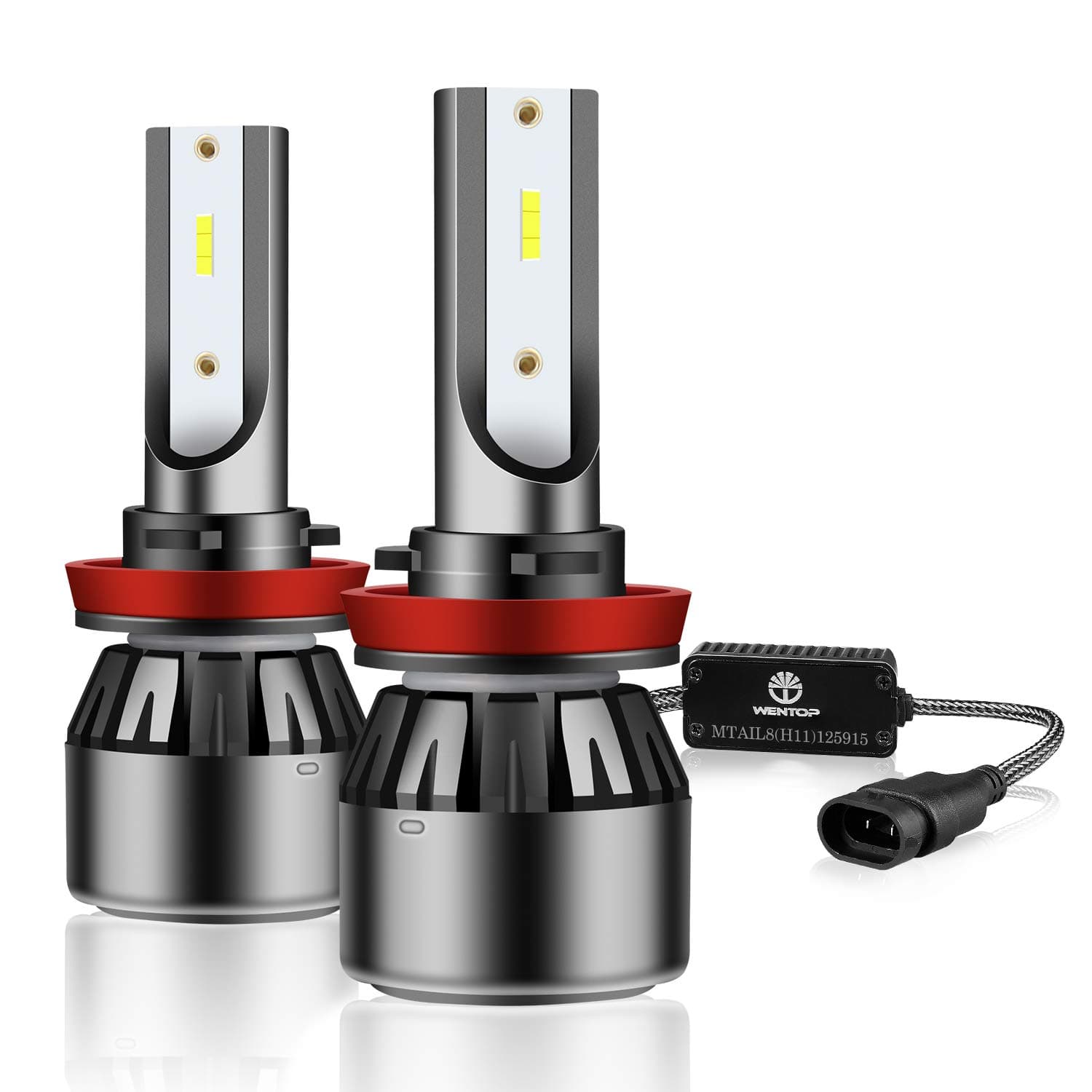 WenTop LED Headlight Bulbs, LED Headlamp, All-in One Conversion Kit H11(H8,H9),CSP Chips,DOT Certification,For auto Cars Super Bright Headlamp - 9600LM 6500K Xenon White