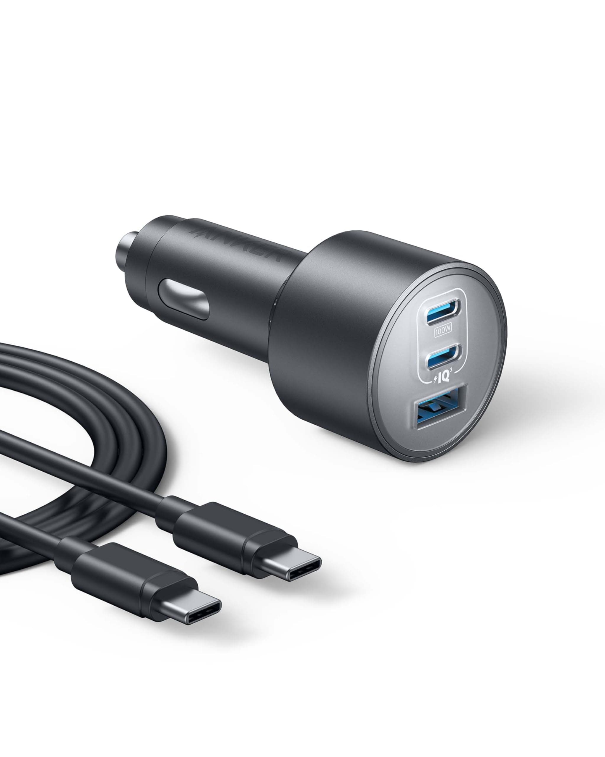 iPhone 17 USB-C Car Charger, 167.5W Max 3-Port Ultra-Compact Type-C Fast Car Charger for MacBook Pro/Air, iPhone 17/16/15 Series, Samsung S25/S26, iPad Pro, AirPods and More