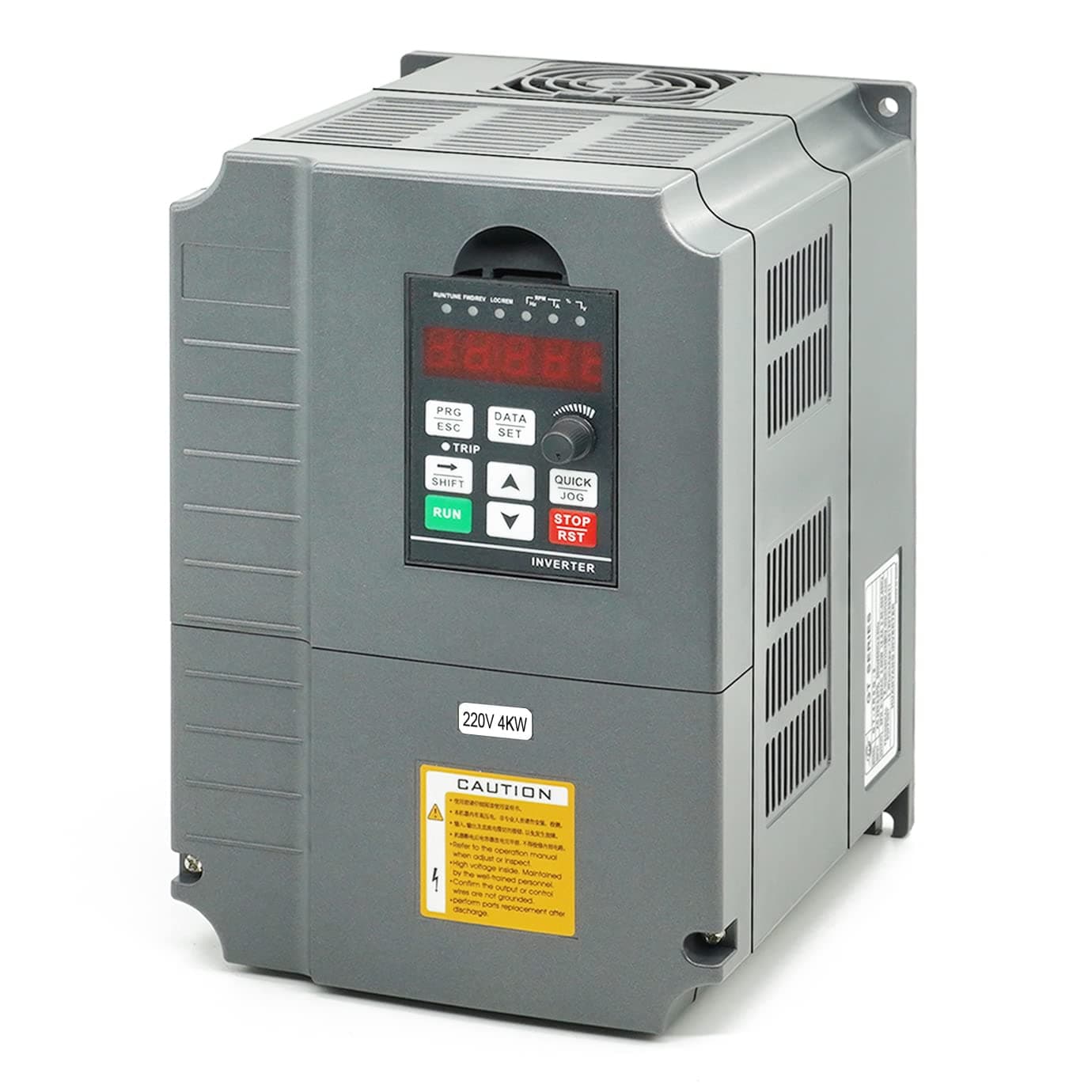5HP 4KW VFD, Single-Phase to 3-Phase Converter, Used on ≤4.8HP(3.5kW) 16Amps 200-230V 3-Phase Motor, Input/Output 200V-230V,Variable Frequency Drive