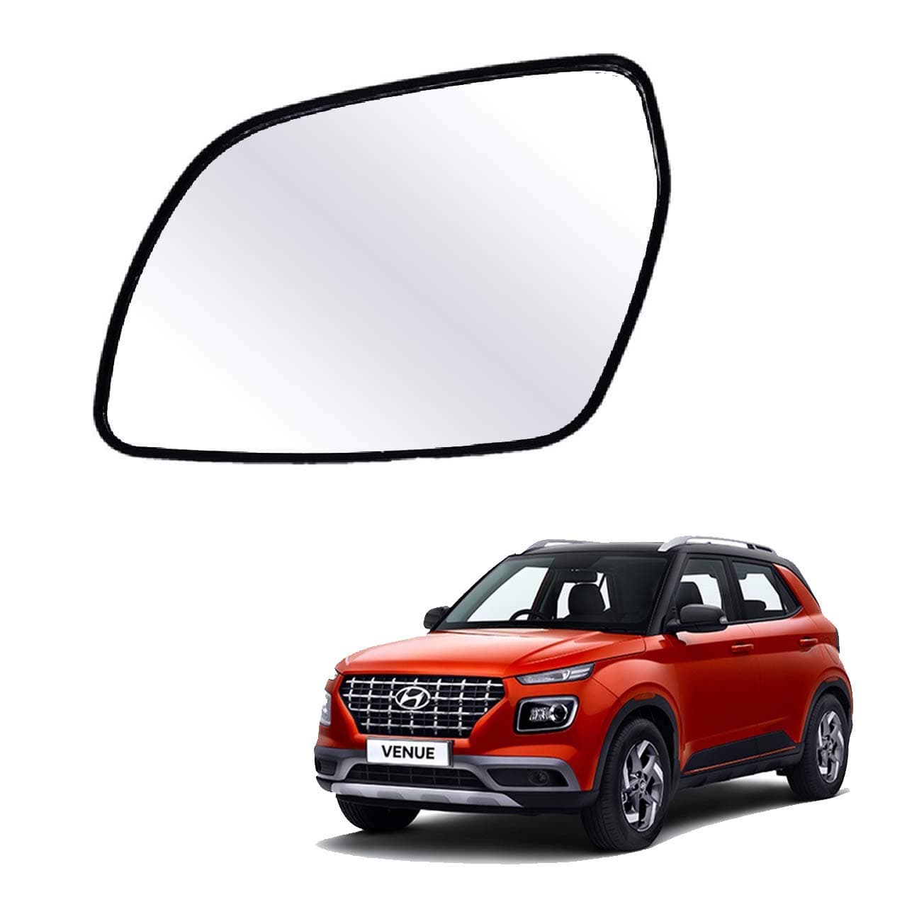 MACZO - orvm Left (Passenger) Side Rear View Mirror Glass for Hyundai Venue 2019-2024 Model