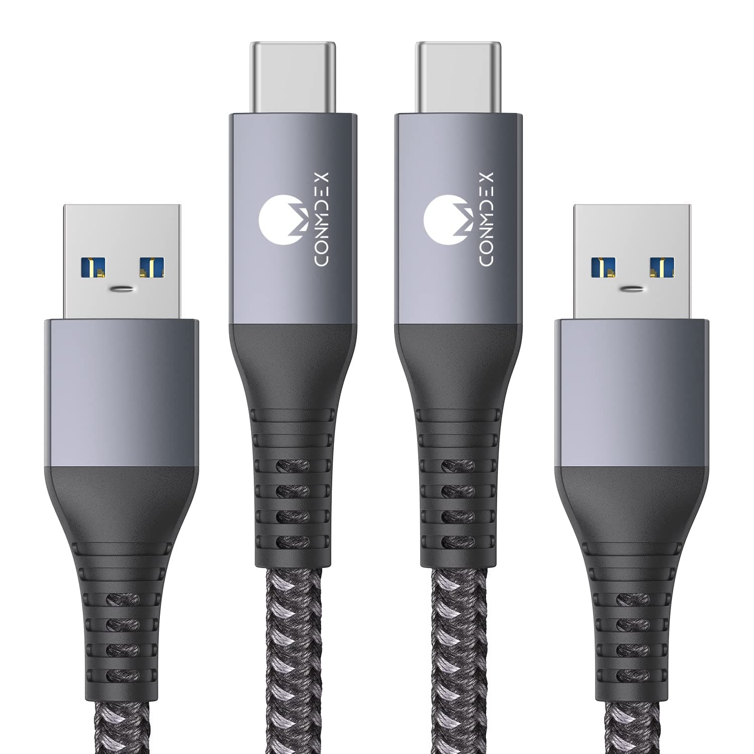 CONMDEX USB to USB C Cable 10Gbps (6ft, 2-Pack) USB 3.1 Gen 2 Data Transfer Cable for iPhone 17/16 Plus 17/16 Pro Max, Samsung Galaxy S25, Type C Charger Fast Charging for Carplay/Android Auto