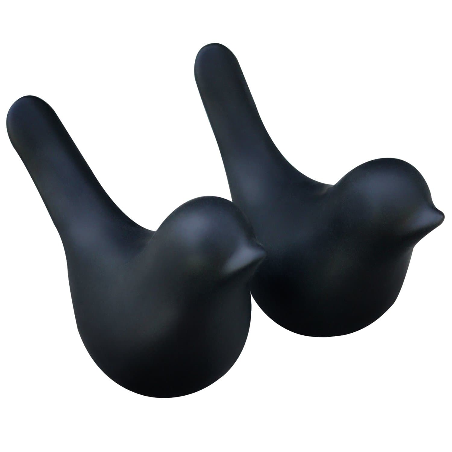 MTSCE Ceramic Animals Porcelain Desktop Decor Figurines Home Decor (Black, Small)