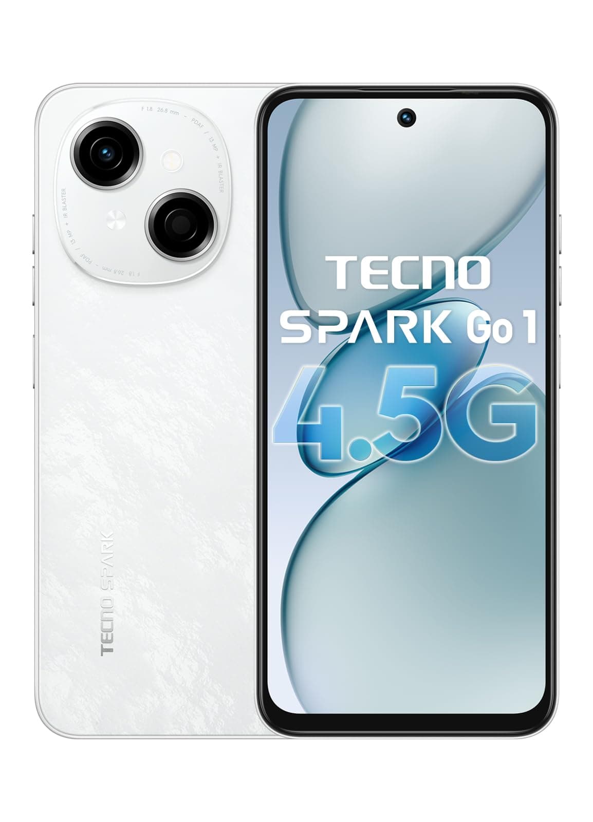 TECNO SPARK Go 1 KL 4 128GB ROM & 4GB RAM-GLITTERY WHITE | 5000mAH Battery | Memory Card Slot | 13MP Rear Camera | 8MP Front Camera