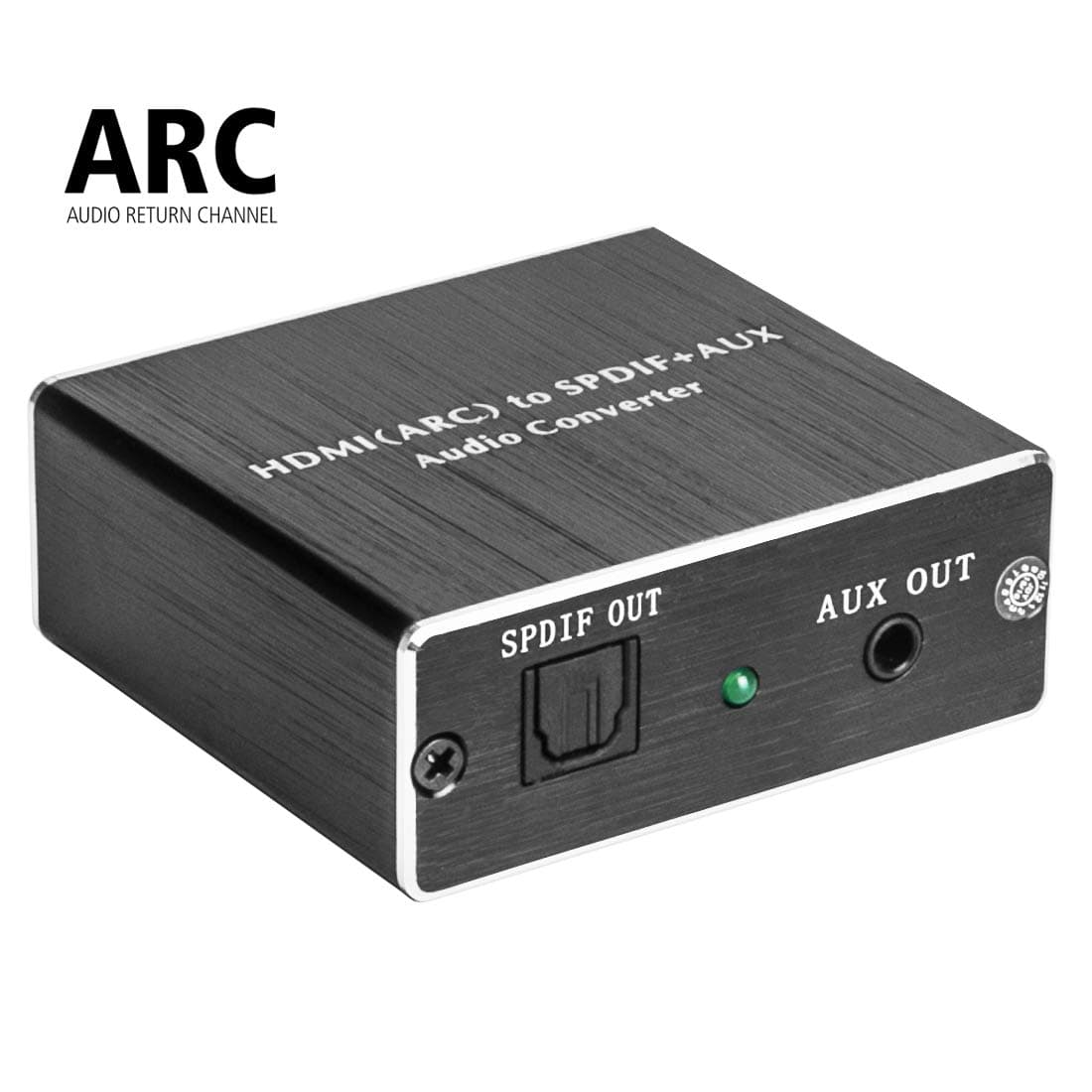 ROOFULL HDMI ARC to Analog 3.5mm AUX and Optical (SPDIF/ Toslink) Audio Extractor Adapter, Black