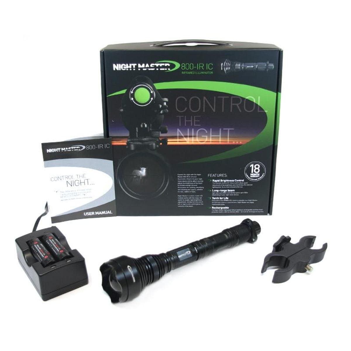 Night Master Men's 800 IC 940nm Ir Illuminator with Fast Brightness Control LED Pulsar Turbo Kit - Black