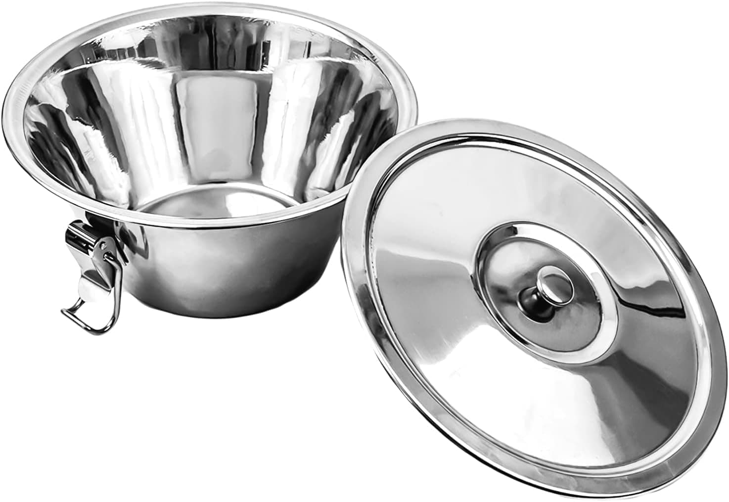 Arga Stainless Steel Pudding Mould with Lid - Egg Tart Mold - Tart Cases - Individual Cake Tins with Lid - Yorkshire Pudding Tin - 16 cm