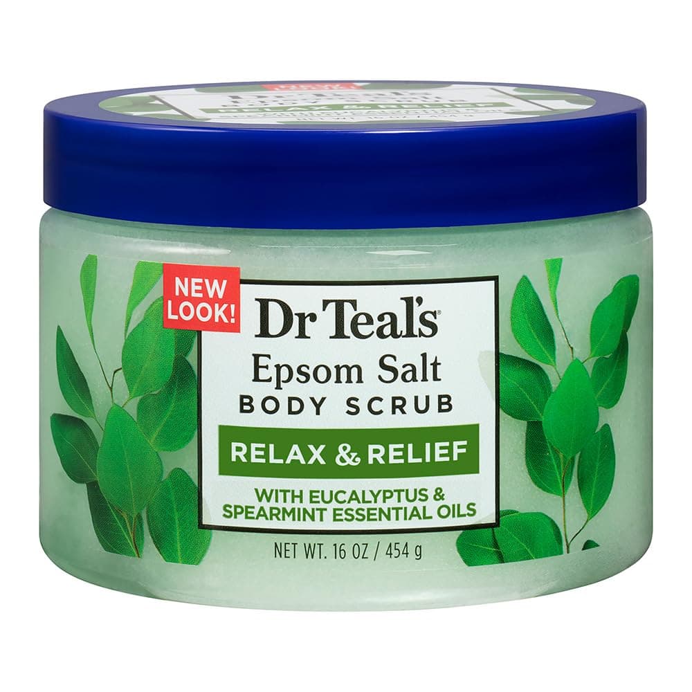 Dr Teal's Epsom Salt Body Scrub Exfoliate & Renew with Eucalyptus & Spearmint, 454g