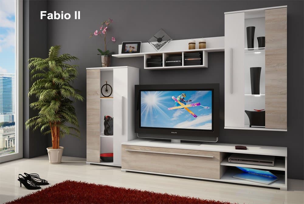 Wall unit - FABIO II - TV Table - Entertainment Unit - TV stand - Living Room Furniture Set