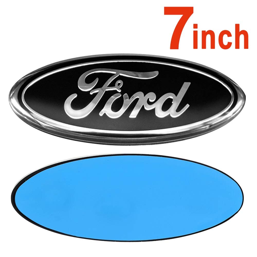 Ruanye For FORD 7 Inch Front Grille Tailgate Emblem, 3D Oval 3M Double Side Adhesive Tape Sticker Badge for Ford Escape Excursion Expedition Freestyle F-150 F-250 F350 (Black)