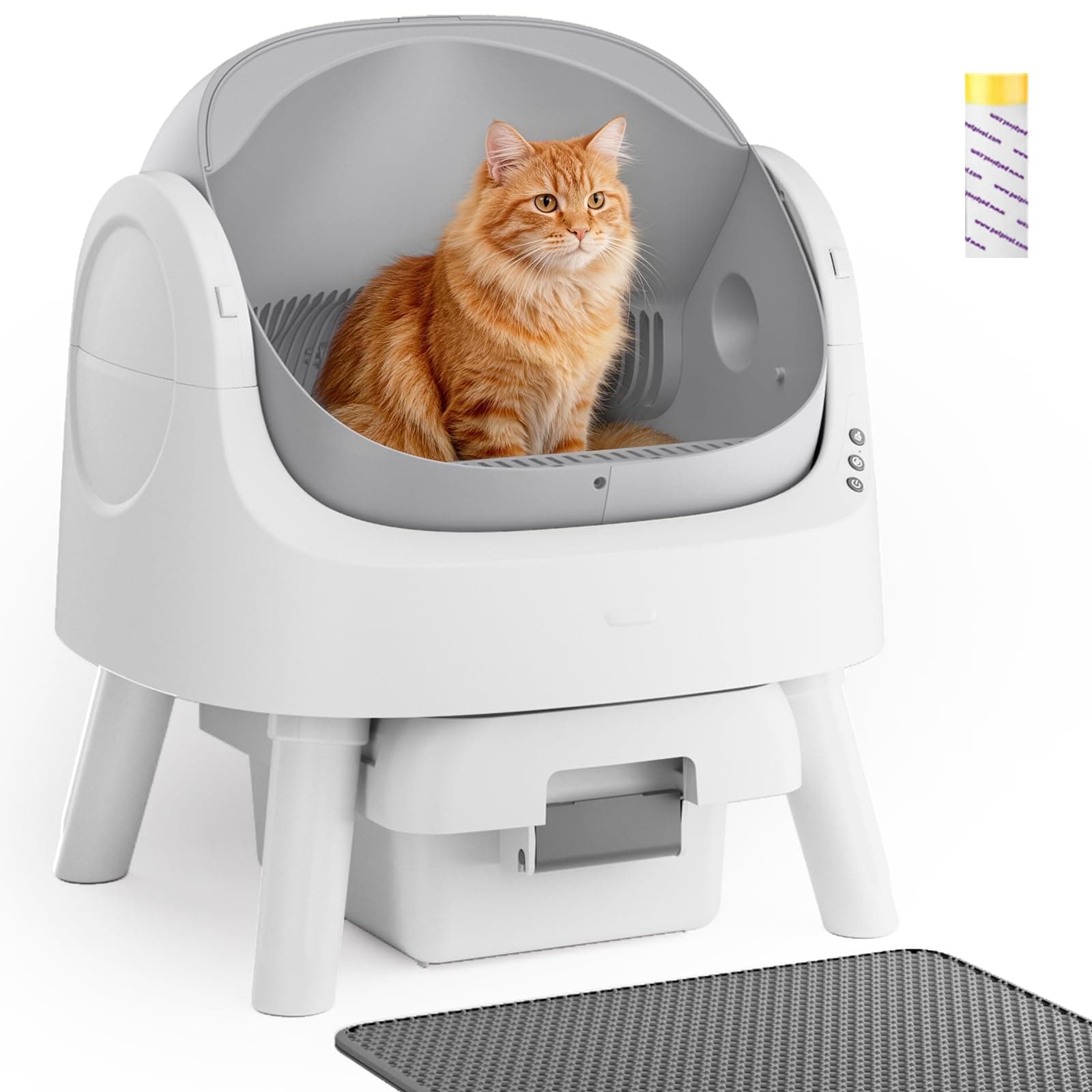 Self Cleaning Cat Litter Box, Automatic Litter Box for Multiple Cats, Integrated Safety Protection with Open-Top Design