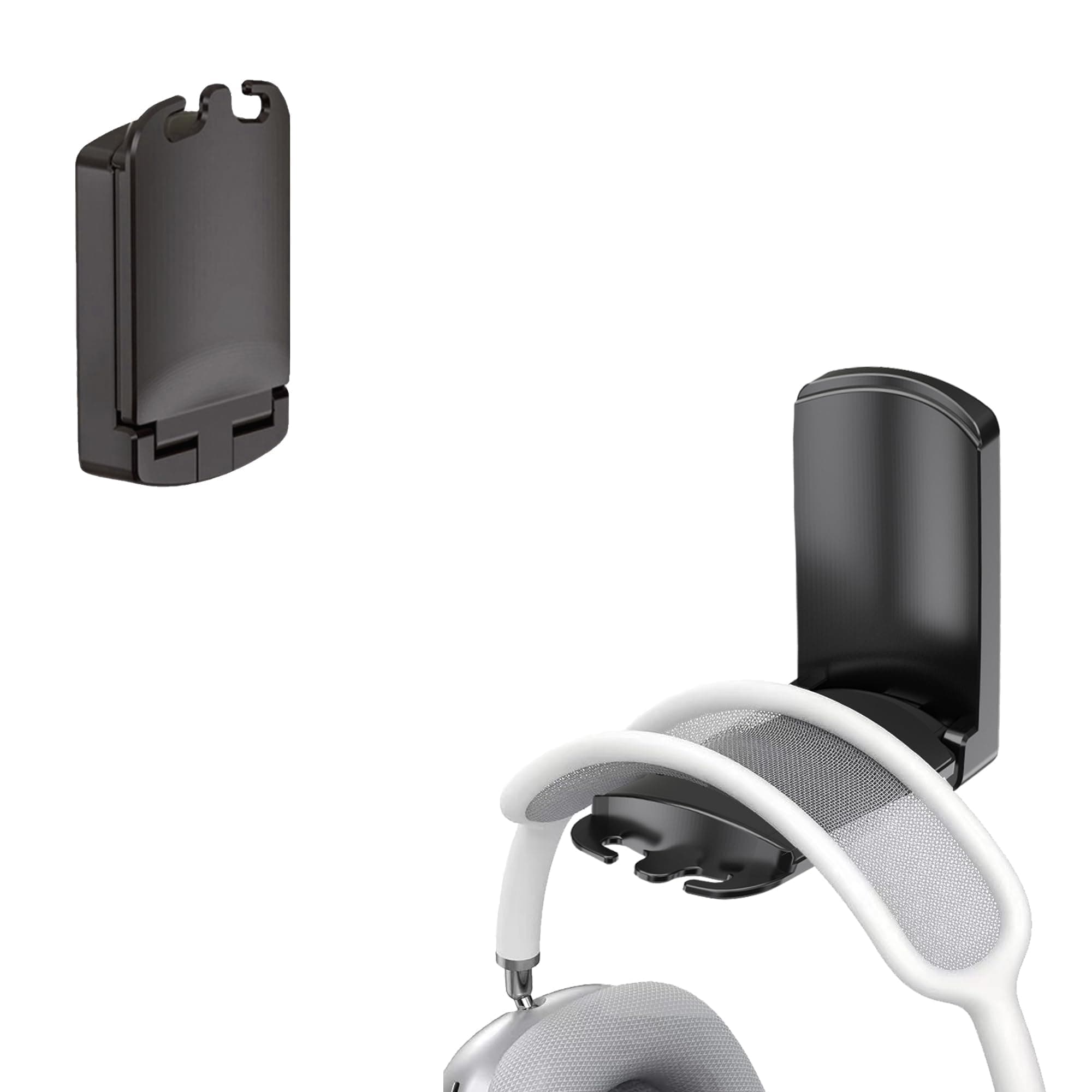 Headphone Stand with Hanger Hook, Headphone Hanger Wall Hooks with Strong Adhesive, Save Space Durable Headset Holder for Universal Gaming Headset, Black