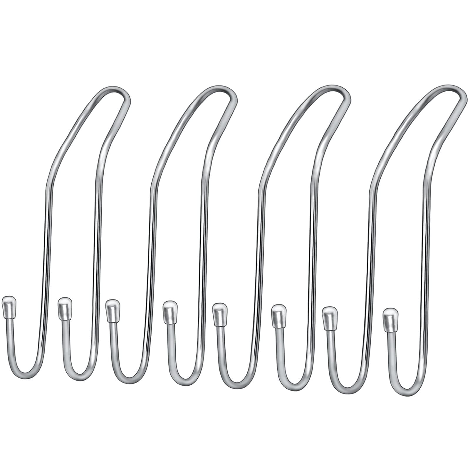 EldHus4-Pack Car Hooks, Truck Vehicle Back Seat Headrest Hanger Holder Hook for Bag Purse Cloth Coat Grocery (Metallic)