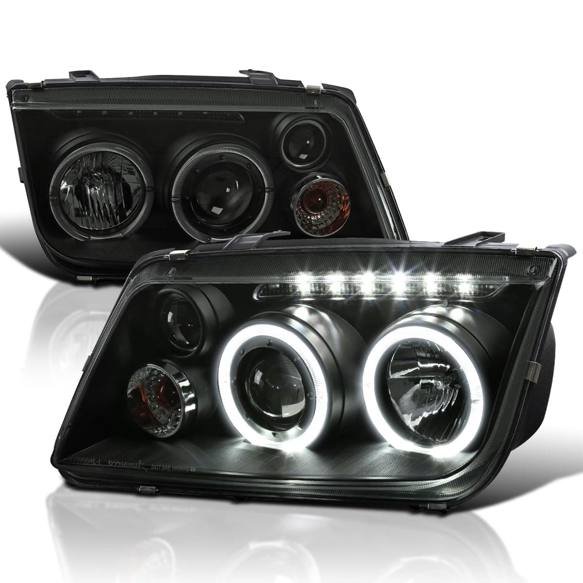 Spec-D Tuning LHP-JET99SM-RS Projector Headlights- Smoke with Black Housing 99-05 Volkswagen Jetta