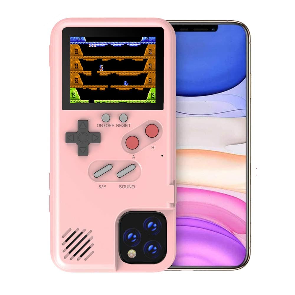 Pink Men, Women Case for iPhone 8 Game Console, Shockproof 3D Case Cover for iPhone 7, 36 Small Retro Game Case with Color Display, Pretty Girl Case Funny Phone Case for iPhone 6/6S/7/8