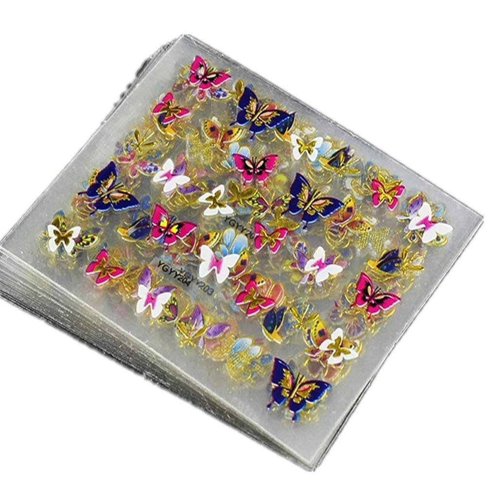 Tovip 24 Sheet Tree leaf Butterfly Animal Pattern Stamping 3D Nail Sticker Charms Bronzing Nail Art Decal Decals Manicure Tools