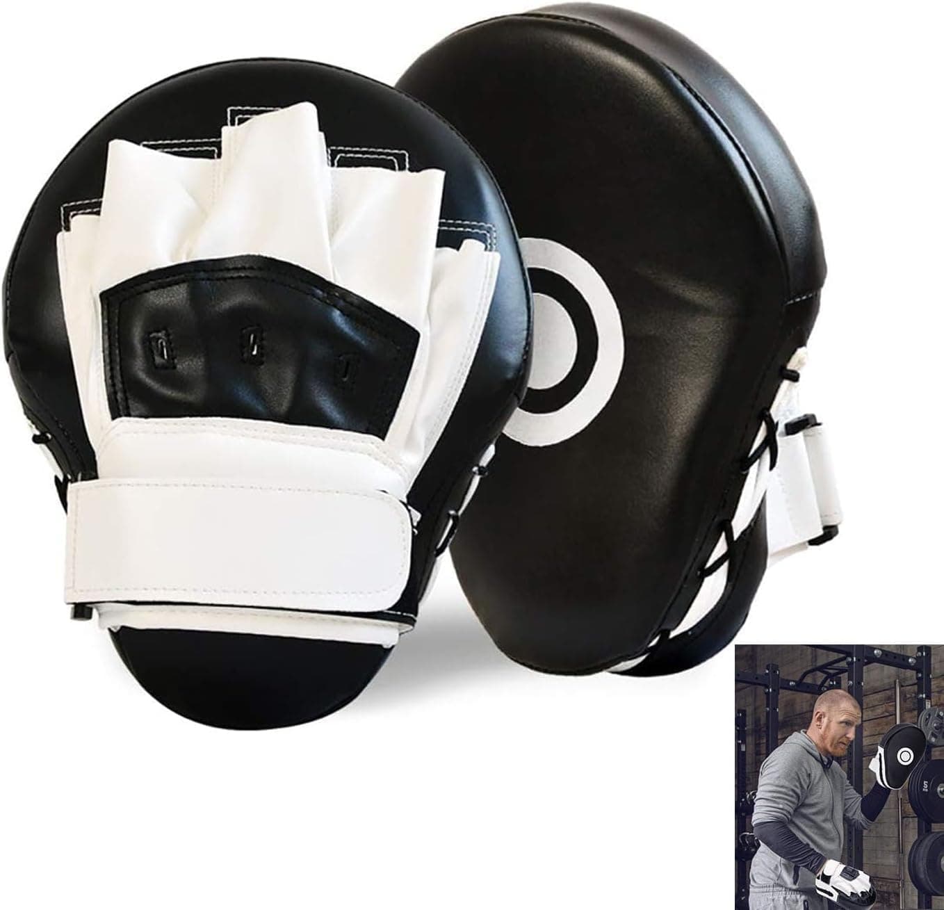 X Spring Curved Punching Mitts, 2PCS Boxing Pads for Kids, Men, Women - PU Leather With Liner Thicken Design for Kick Boxing