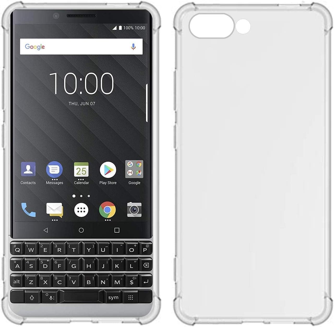 TIYA Case for BlackBerry Key 2 Clear Crystal Soft TPU Four Corners Bumper Protect Camera Protective Cover Transparent Phone Case