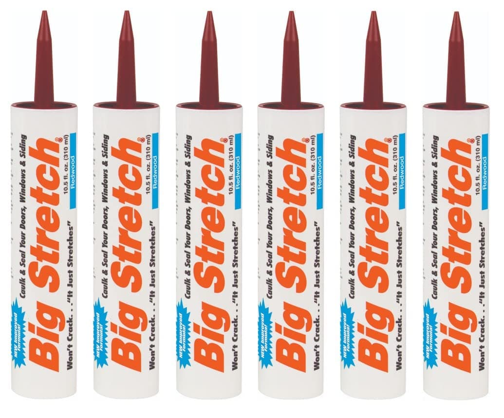 Sashco Inc 10012 6 Pack 10.5 oz. Big Stretch Acrylic Latex High Performance Caulking Sealant, Redwood